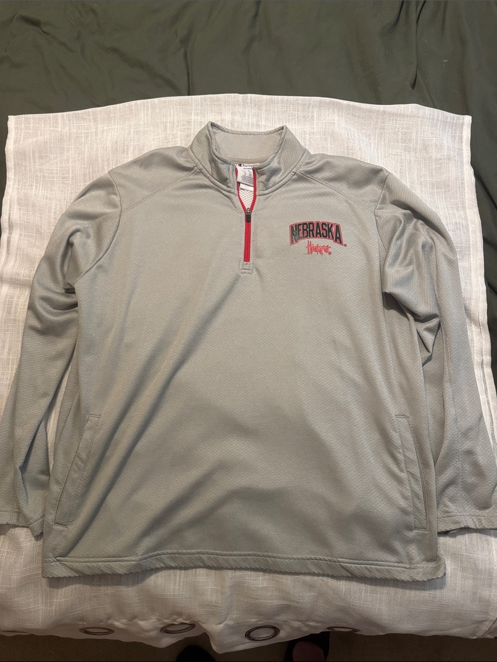 Nebraska Cornhuskers Champion Gray 1/4 zip Pullover